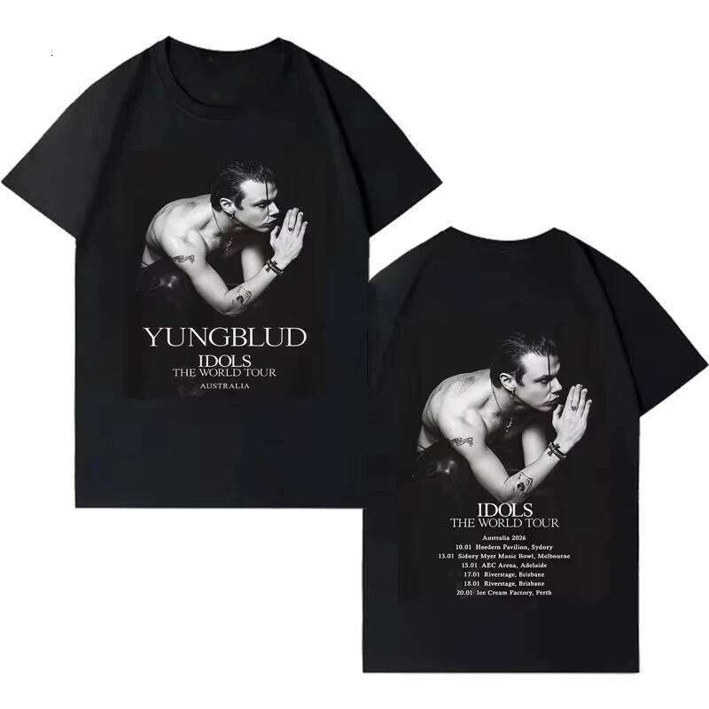 Rapper Yungblud World Tour 2026 Spring summer Print Short Sleeve Top Mens Women Gothic Pop music Crewneck Cozy Casual T-shirt X260209