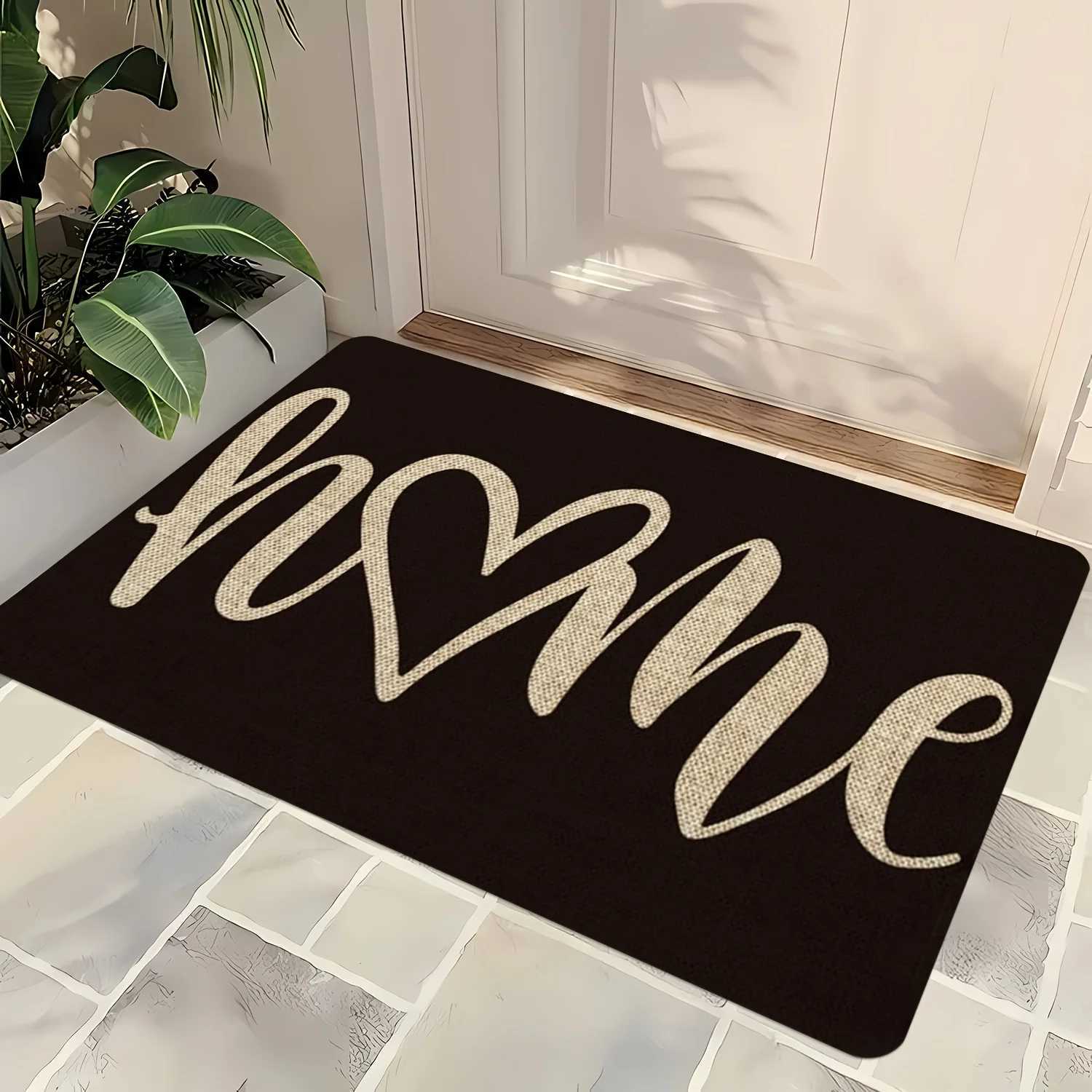 Washable Doormat Machine washable welcome doormat with home design pattern-suitable for bathroom living room bedroom kitchen S260207