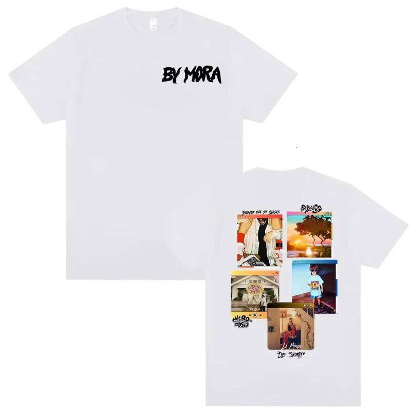 Mora Lo Mismo De Siempre Tour 2025 Album Graphic Men and Women Fashion Hip-hop Summer Print Short Sleeves X260209