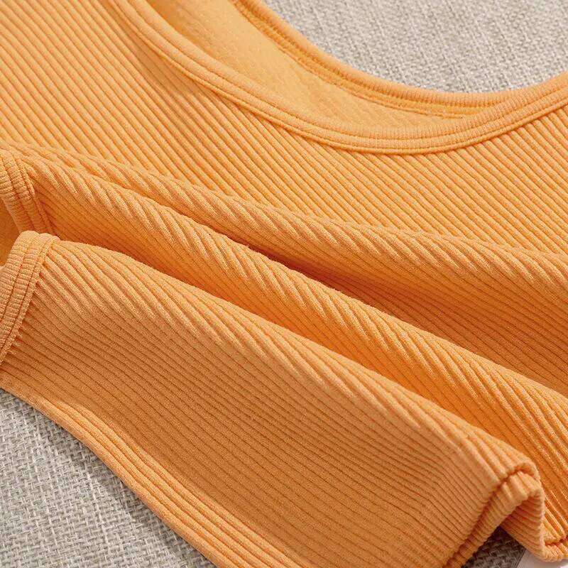Crop Top Women Solid Basic T-shirts Vest Seamless Streetwear Elastic Rib-Knit Sleeveless Casual Tank Tops Female 26Y0209