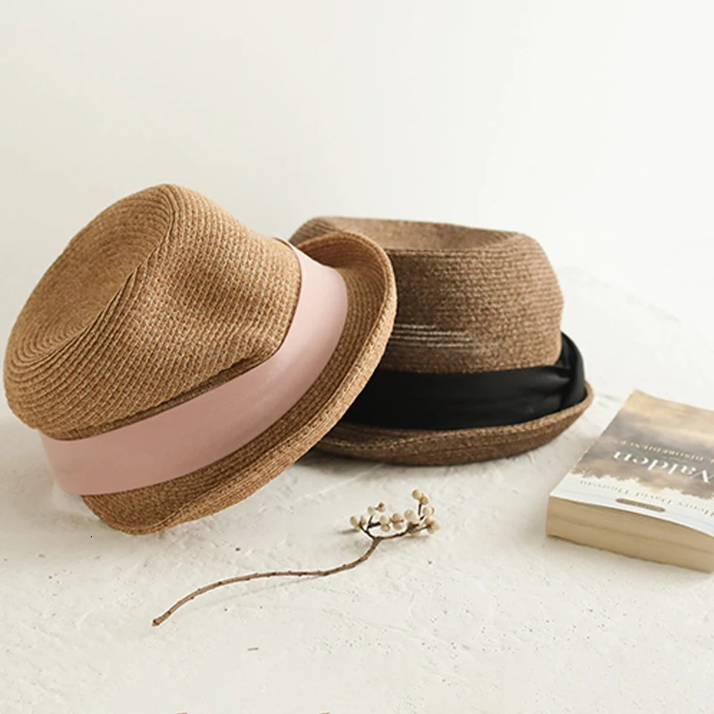 Summer Small Brim Straw Hat for Women - Korean Fashion Versatile Trendy Sun Cap with Japanese Style UV Protection 260208