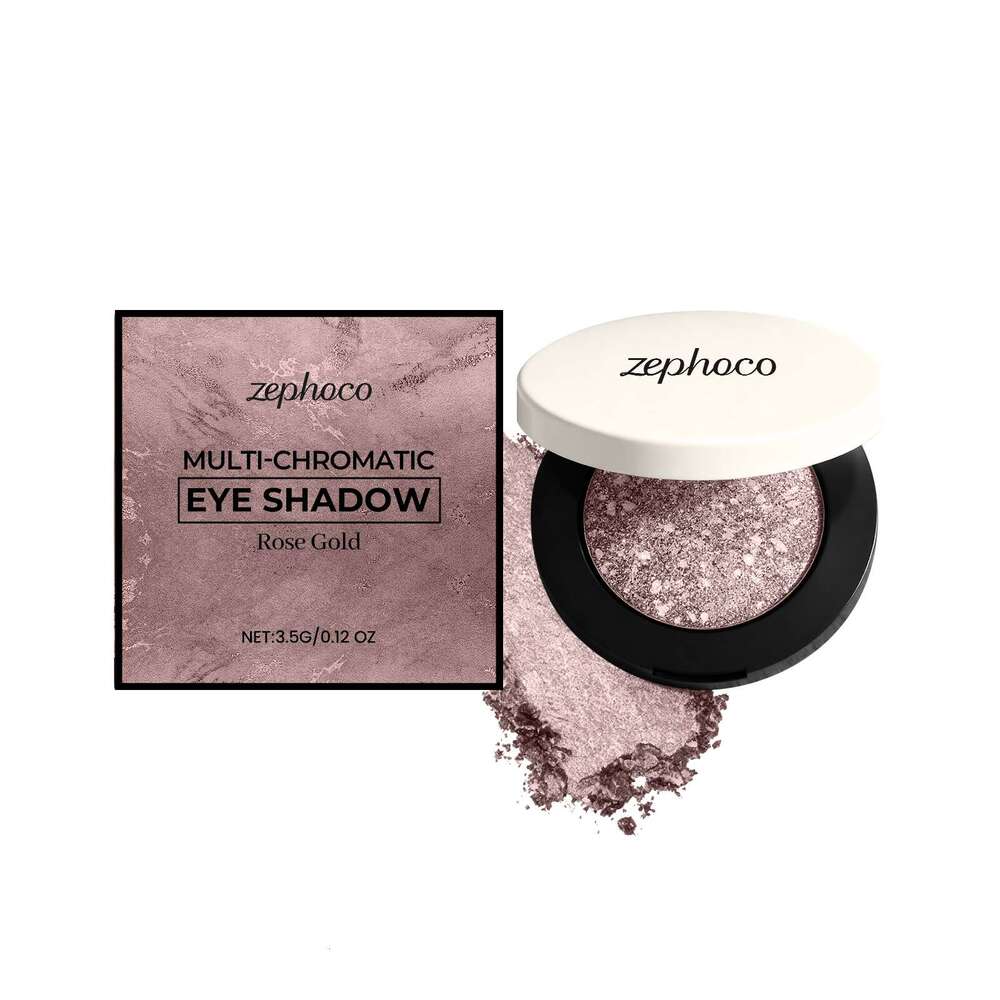 Zephoco Rose Gold Shimmer Eyeshadow Silky Application Colorful Long-lasting Daily Versatile Beautiful Eye Makeup