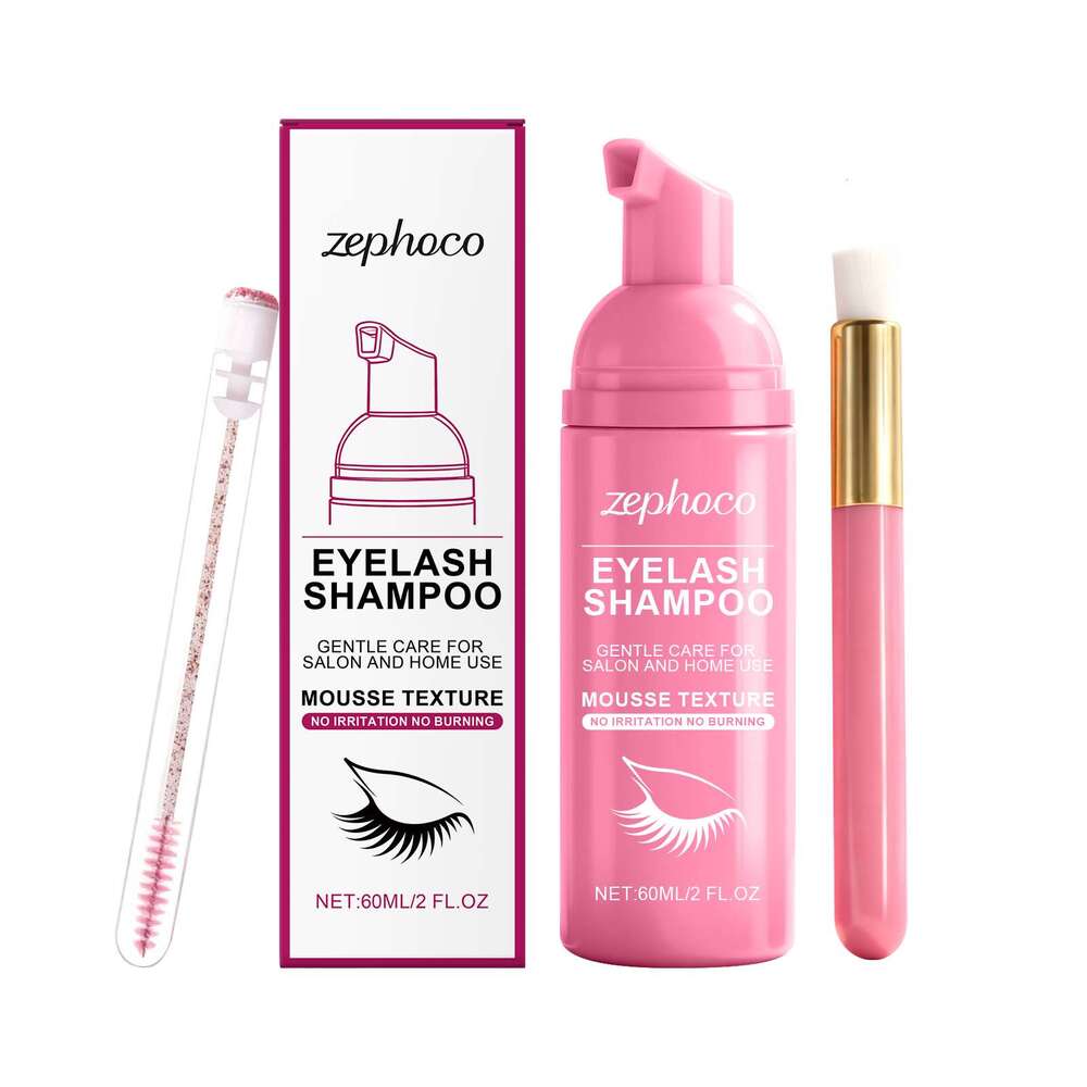 zephoco Eyelash Cleaning Care Set Gentle ingredients gentle cleansing, smoothness, and moisturizing, convenient for daily care