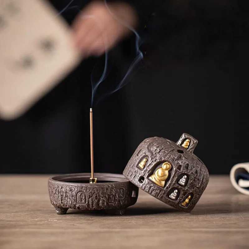 Porcelain Dunhuang Smoking Backflow Incense Burner Indoor Sandalwood Incense Holder Fragrance Censer Tea Ceremony Home Decor C260209