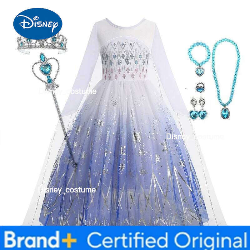 Disney Frozen 2 Elsa Princess Girls Dress Up Snow Queen Costume Halloween Kids Carnival Birthday Party Clothes H2602091