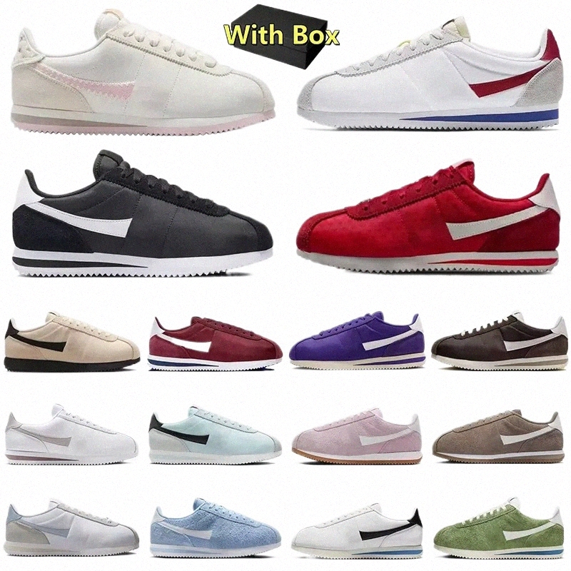 top Cortezs Men Women Casual Shoes Nylon Leather Designer Trainers Picante Red Pink Foam Chlorophyll Psychic Blue Forrest Outdoor Sneakers Size 36-45 f6AY#