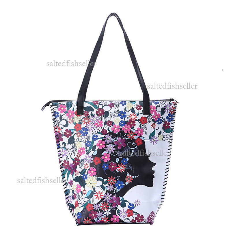2026 Luxury Retro Ethnic Style Shopping Bag, Fashionable Women's PU Soft Leather Printed Shoulder Bag Hong Kong Style Mommy Handmade Three-dimens