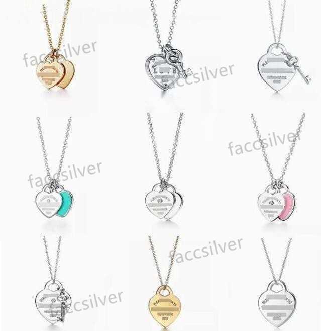 Pendant Necklaces Necklaces Pendant Necklaces New Designer double Love Heart-shaped Gold Silver S925 Earrings Wedding Engagement Gifts Fashion Jewelry necklace