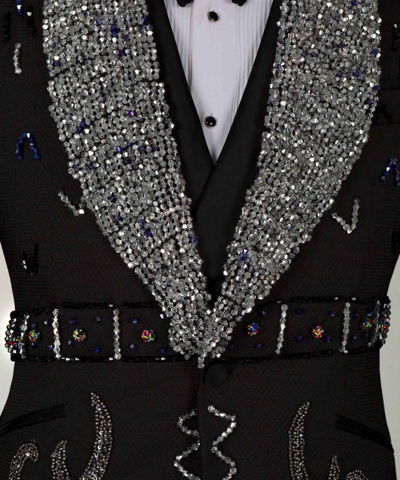 Exquisite Man Tuxedos Crystal Beaded 2 Pcs Jacket Pants Wedding Suit Luxury Shawl Lapel Evening Groom Party Outfits Customized