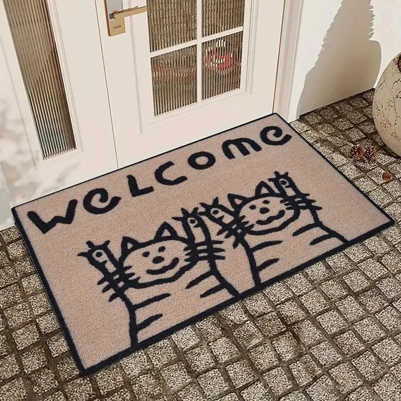 VIKAMA Cute Cat Non-Slip Absorbent Kitchen Bathroom Mat Cartoon Pet Mat Perfect for Living Room Bedroom Home Decor Gift S260207