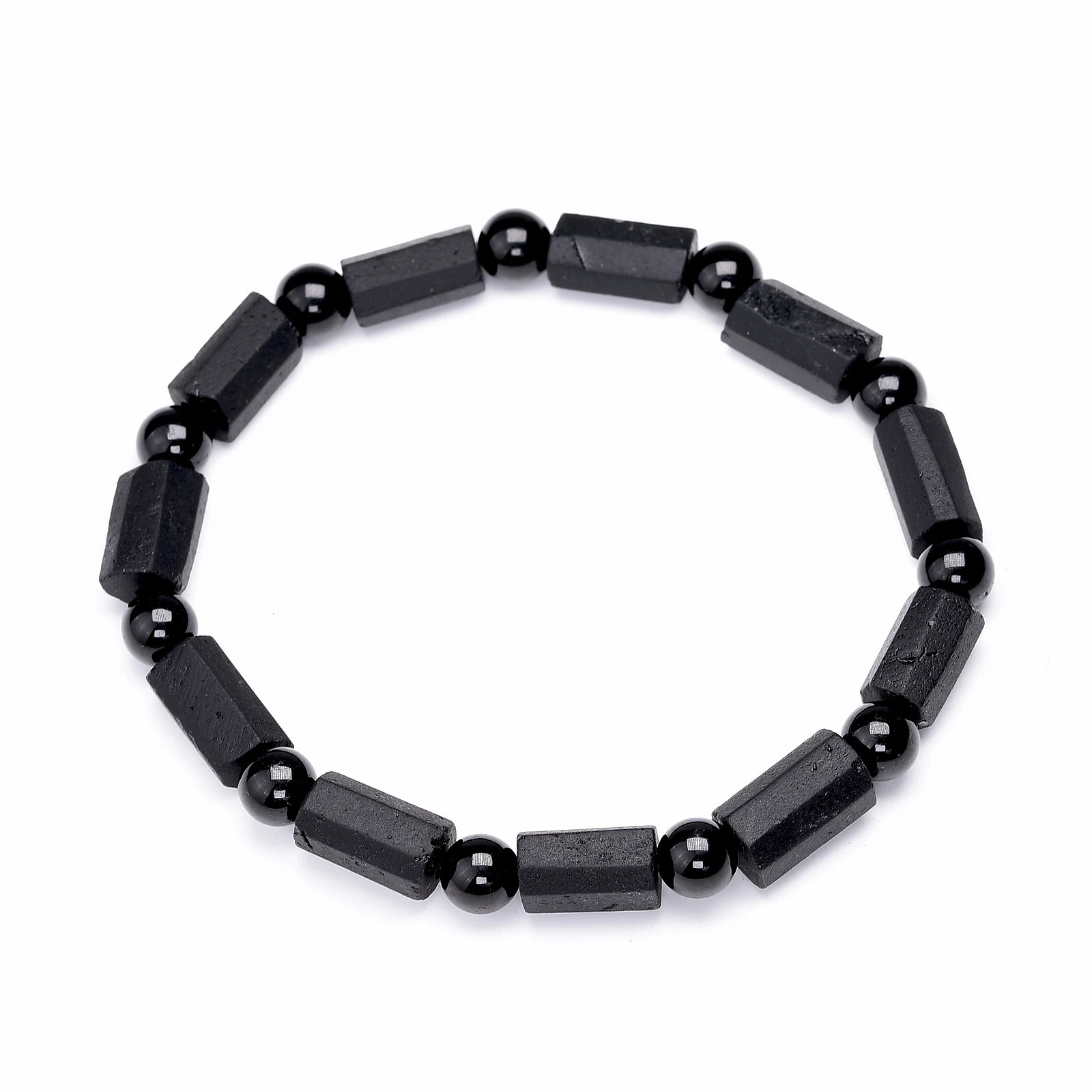 Natural Black Tourmaline Bracelet for Women and Men Raw Crystals Original Energy Quartz Stones Beads Bracelets 612mm 260202