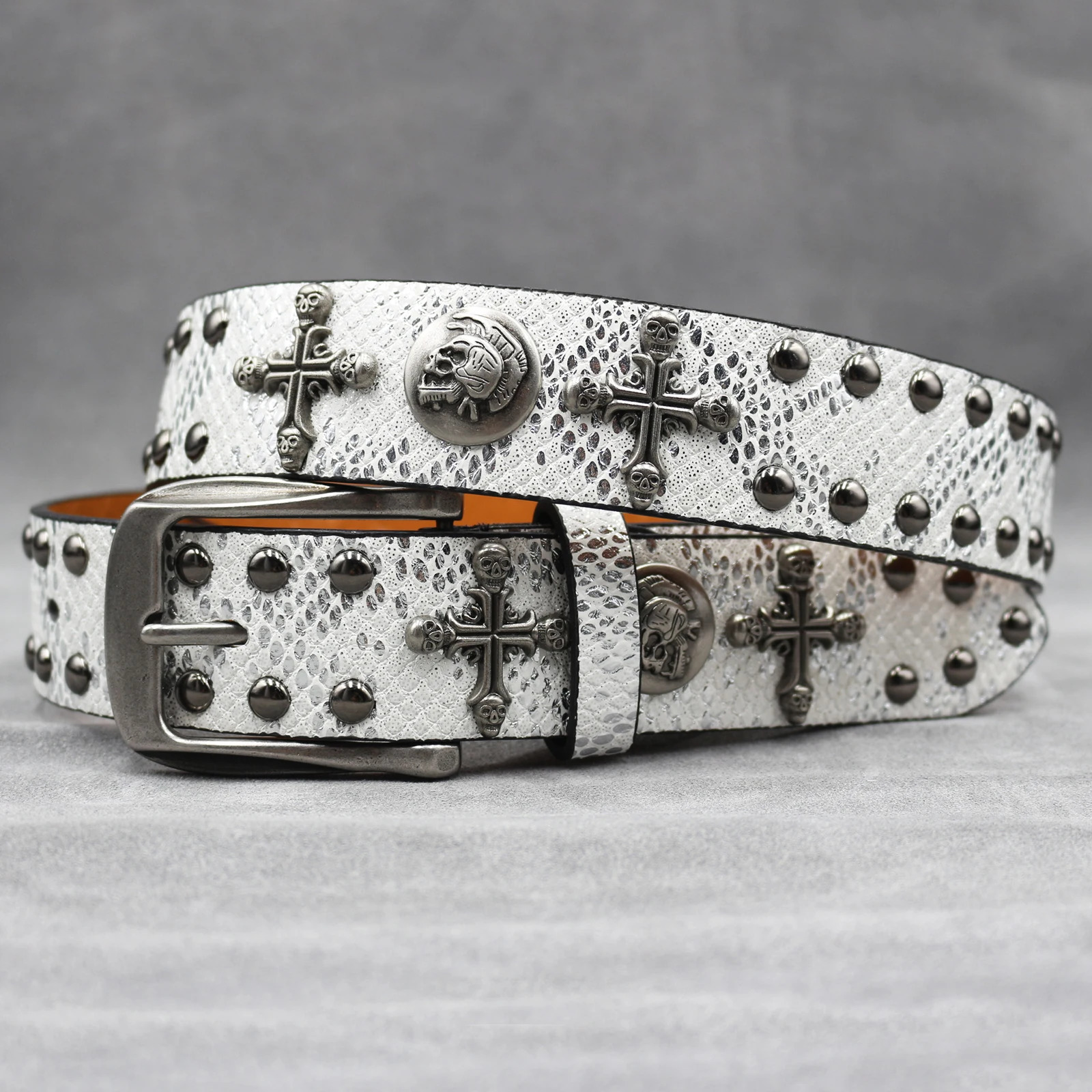 Y2K Punk Men Belt Leather Belt Male Cowboy Rock Rivet Black Strap Ceinture Homme Riem Jeans Studded Western Belt 260124