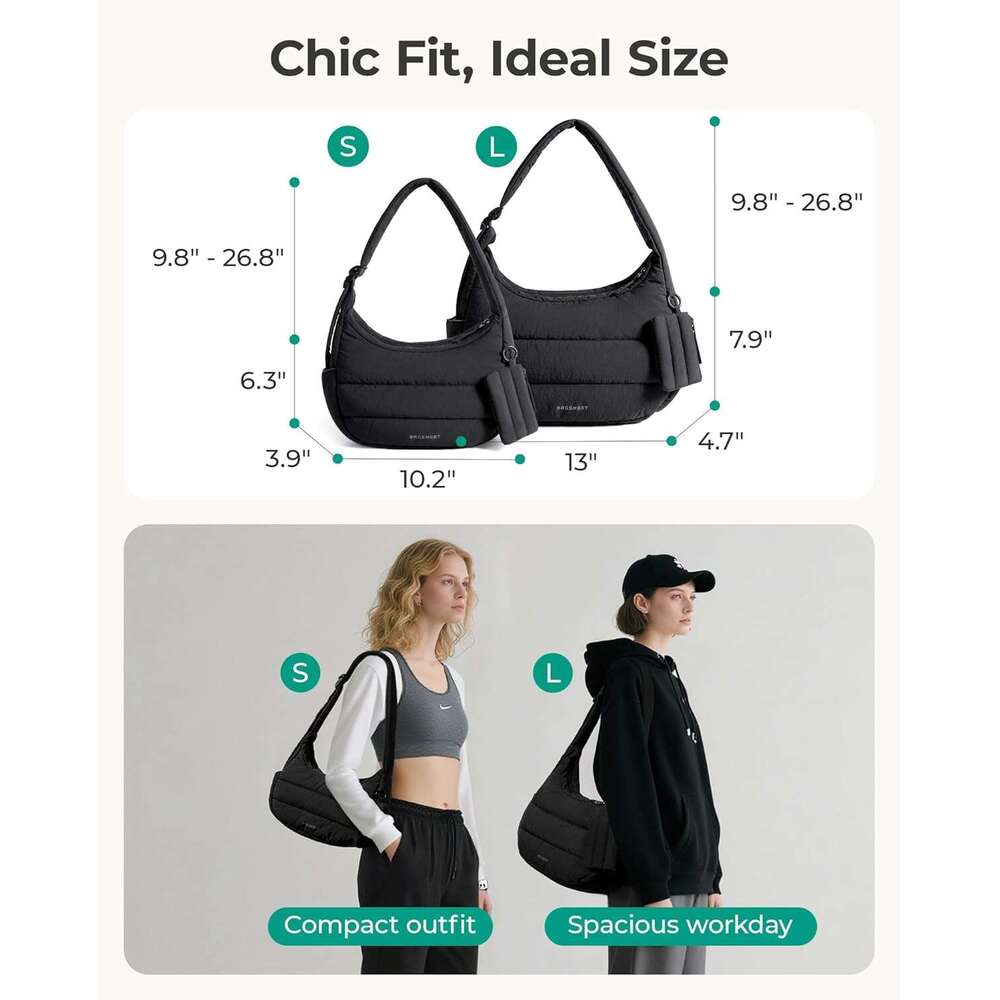 Shoulder Bag For Women Small Puffer Purses Crossbody Bag Lightweight Fluffy Hobo Handbag Puffy Pouch