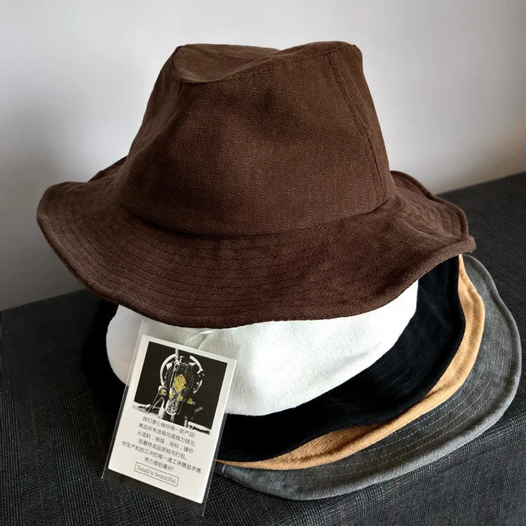UMI MAO Large Head Circumference Black Fisherman Hat Yamamoto Thin Wide Brim Hat Breathable Sun Protection Wide Brim Bucket Hat 260208