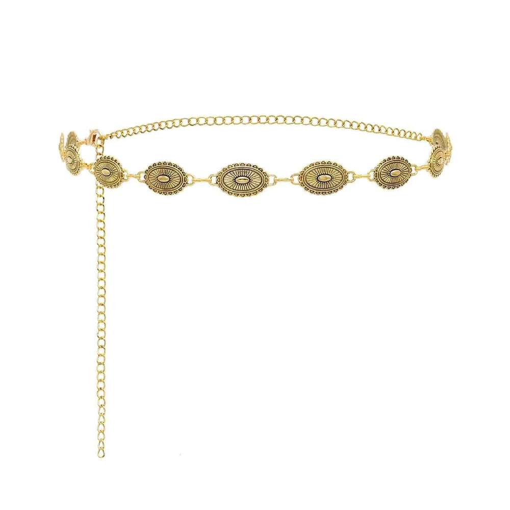 Retro Vintage Gold Alloy Gypsy India Belly Ethnic Waist Chains for Women Party Dance Jewelry X260209