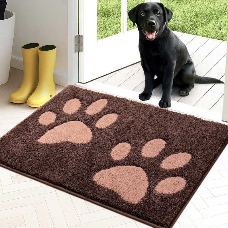 Simple paw print entrance mat for hallway and living room dog-themed carpet home anti-slip entryway mat foot pad S260207