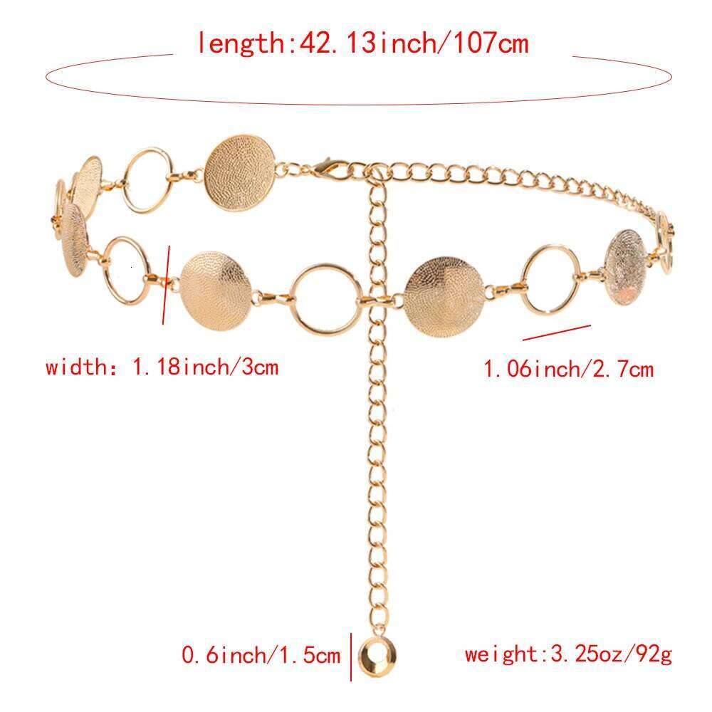 New fashion accessory trend circular waist chain with dress metal belt a suit X260209