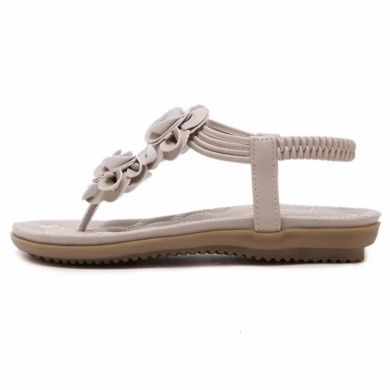 BEYARNE Women Summer Casual Bohemia Flat Sandals Shoes Woman Flower Flip flop Sweet Beach Sandals Shoes Size 35-41 260204