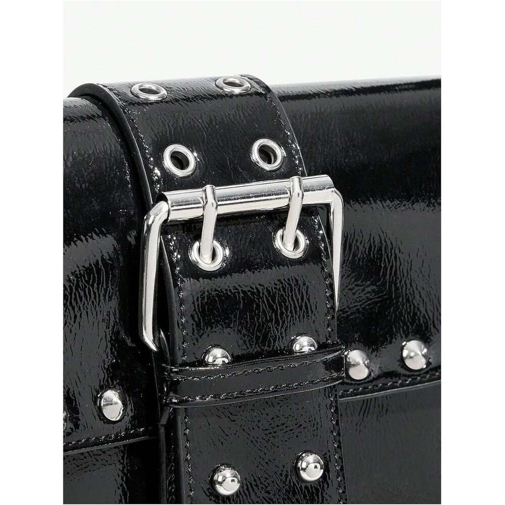 Women S Y K Trendy Goth Studded Punk Leather Shoulder Bag S Purse