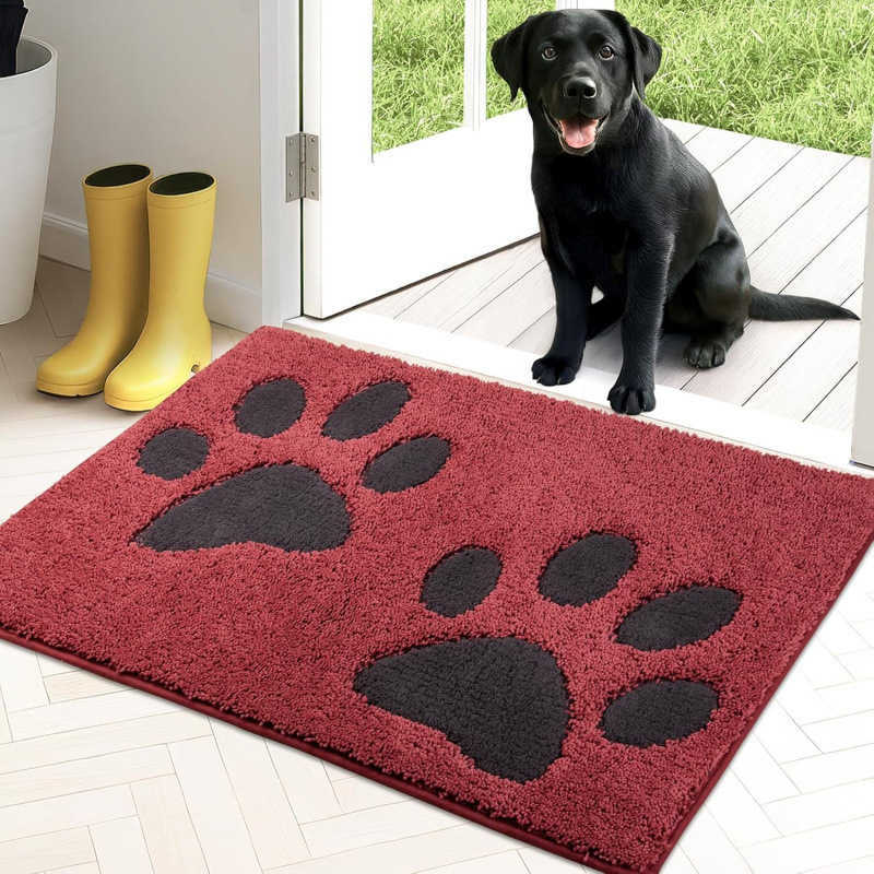 Simple paw print entrance mat for hallway and living room dog-themed carpet home anti-slip entryway mat foot pad S260207
