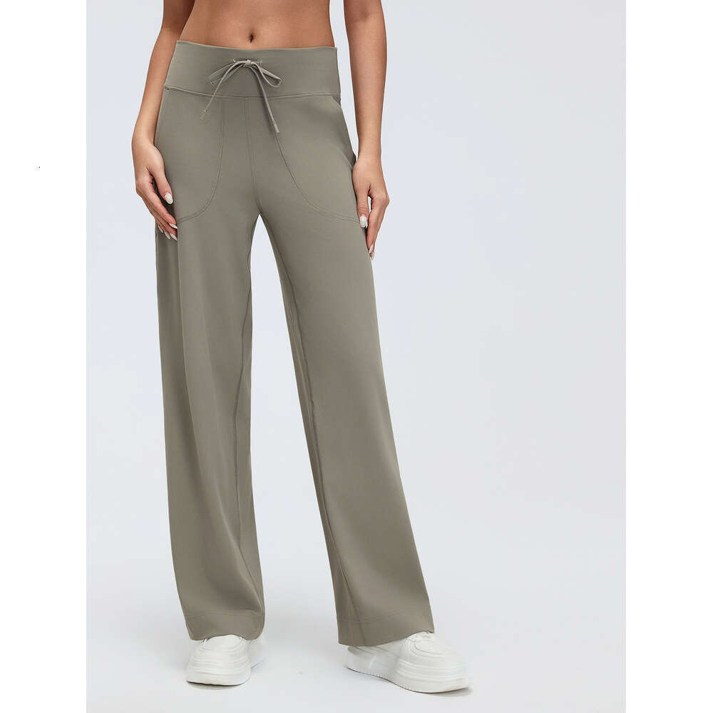 2026 New Double 6 Nylon High Waist Straight Loose Comfortable Elastic Waistband Sports Casual Yoga Pants Women Dl336 WKERSIY