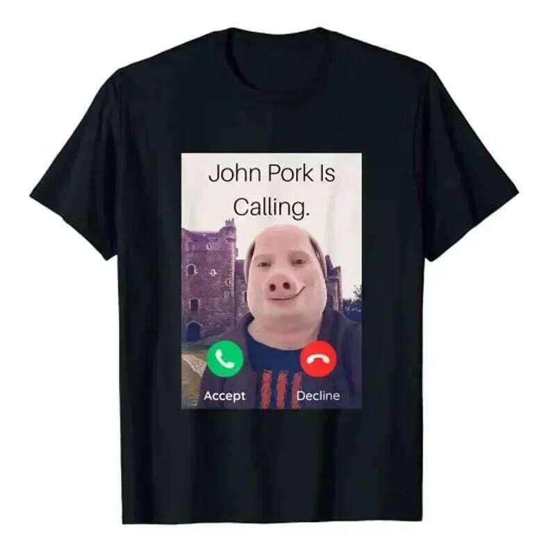Is Calling Answer Call Phone Women T-Shirt Humor Funny Pig Lover Graphic Tee Top Streetwear Short Sleeve Outfit Gift Gothic X260209