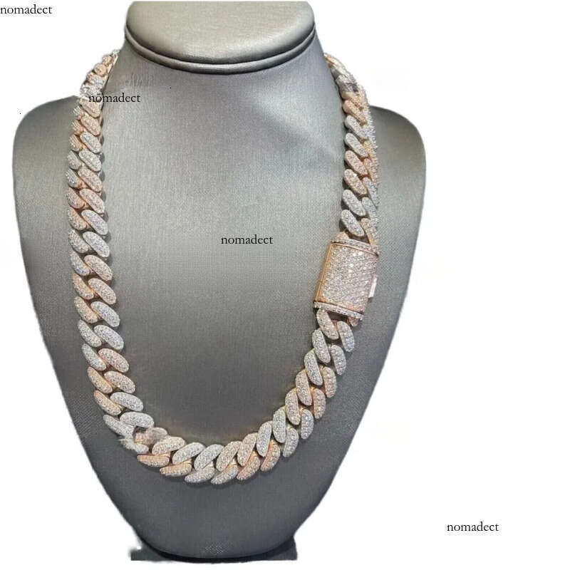 Hot Deal 23MM Fully Iced Sterling Sier Moissanite Miami Cuban Link Captivating Hip Hop Dia Chain High Quality Gold 0b
