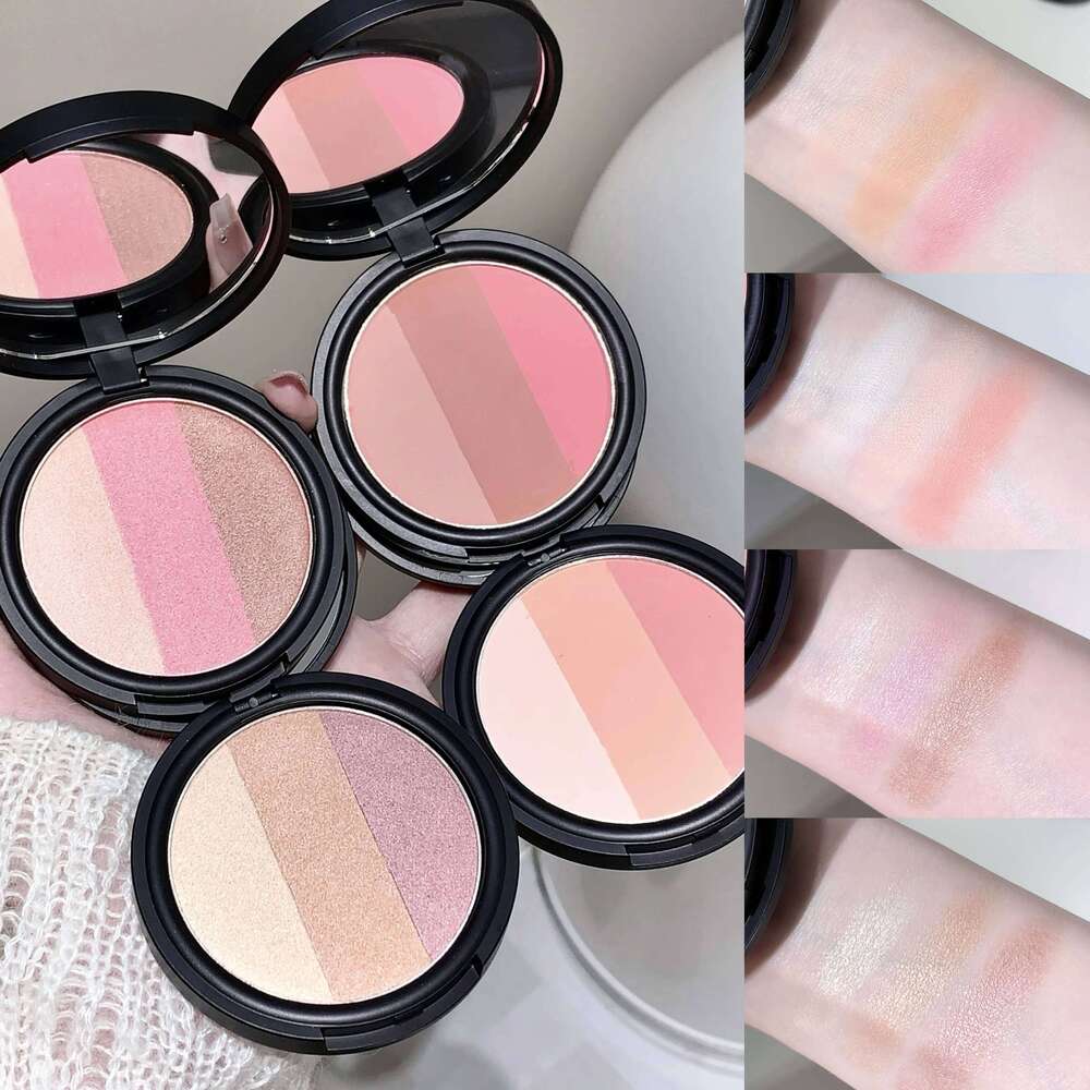 SHAQINUO Three-color Blush Matte Pearlescent Contouring and Long-lasting Powder Delicate Three-Color Rouge 26L0209