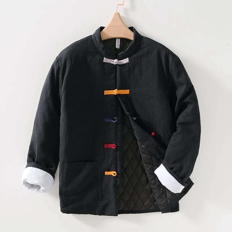 Mardi Hefxessdr colorful button trendy popular winter men s thicken warm tang suit coat leisure loose daily versatile chinese jacket