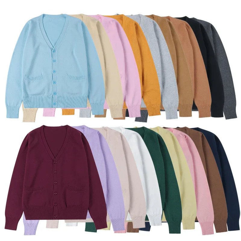 sweater solid candy women Knit Top Fashion Female Cardigan thin spring autumn Long sleeve adult jacket clothes Slim XS-2XL 260122