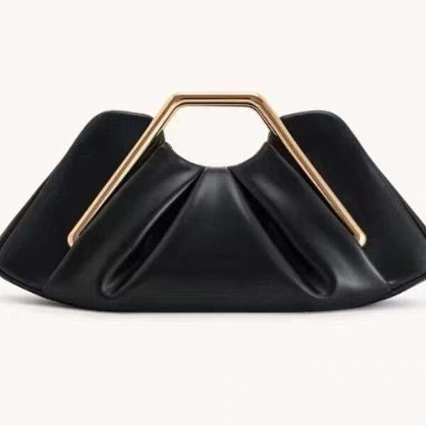 New Personalized Pleated Cloud Ladies PU Soft Leather Vintage Ring-Shaped Evening Bag Light Luxury Texture Handbag