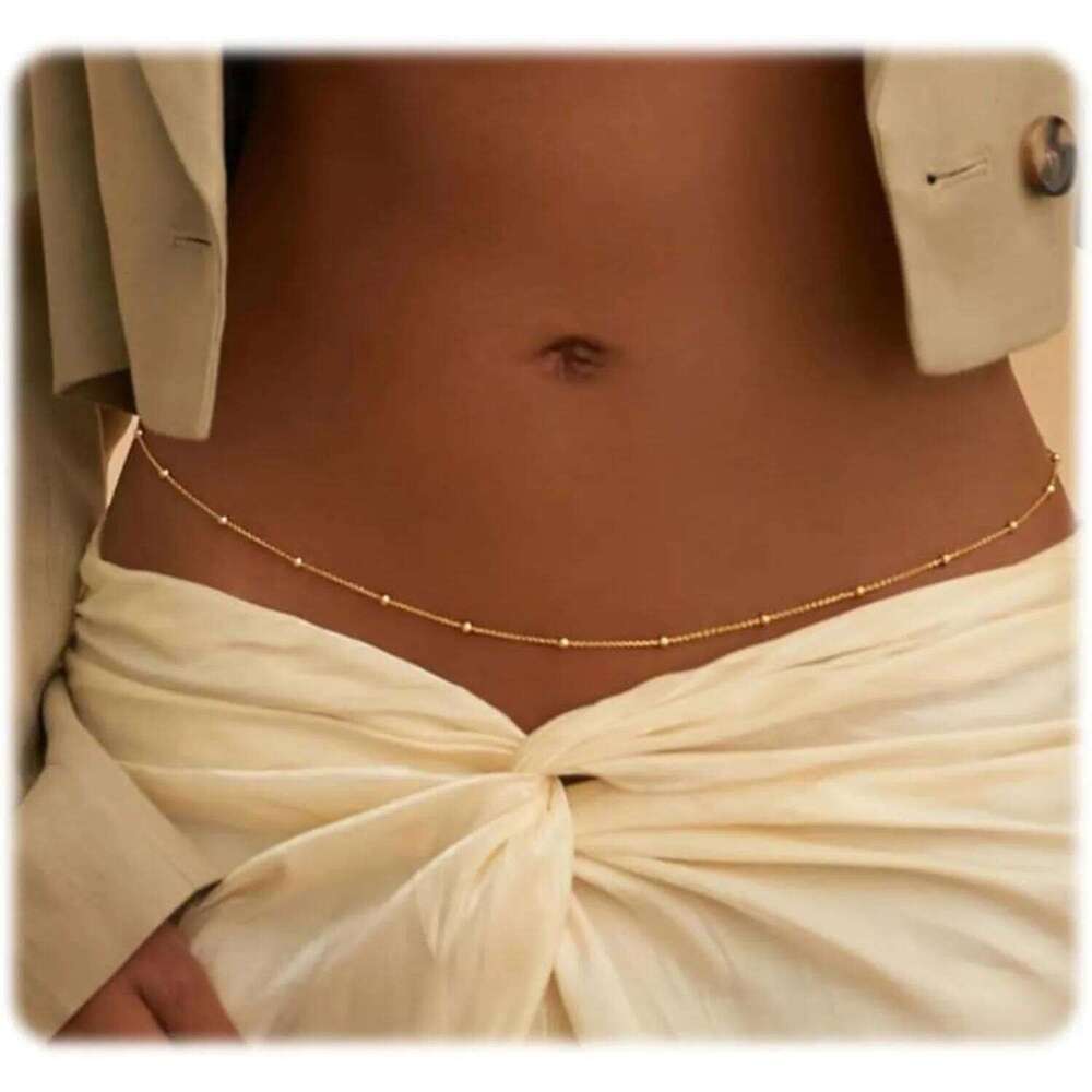 Minimalist Tassel Sequin Double Layer Casual Pants Hip-hop Body Chain Fashionable Retro Turquoise Waist Chains X260209