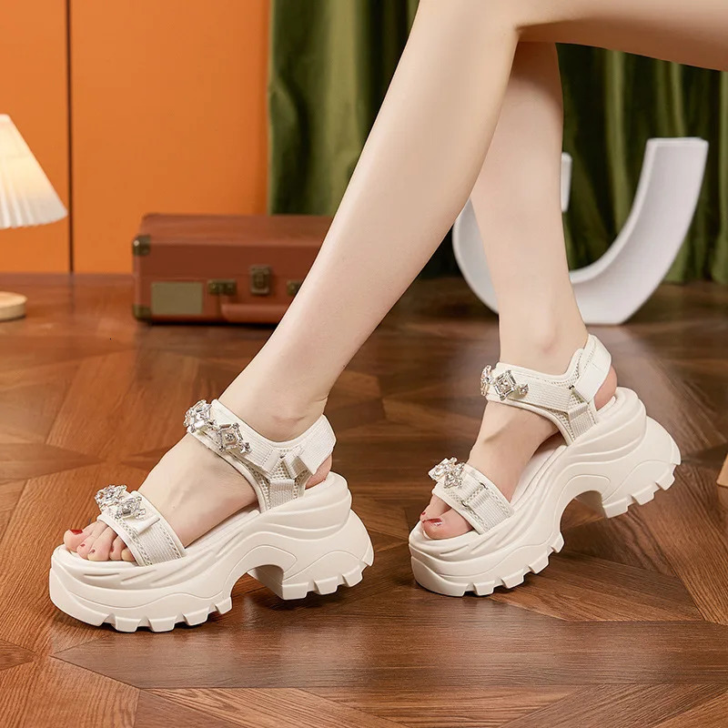 Super High Heels Thick Soled Height Increasing 85CM Sandal Summer Fashionable Style Dress Shoes 260208