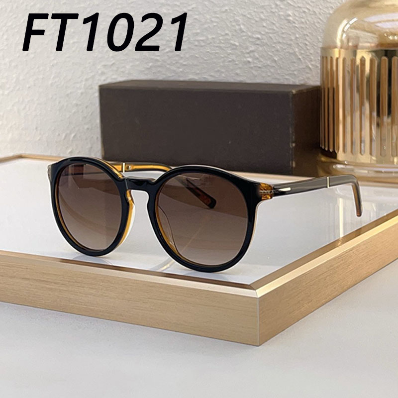 Circular designer womens acetate sunglasses FT1201 luxury women party glasses acetate fiber frame lightweight fashion style glasses UV resistant random box
