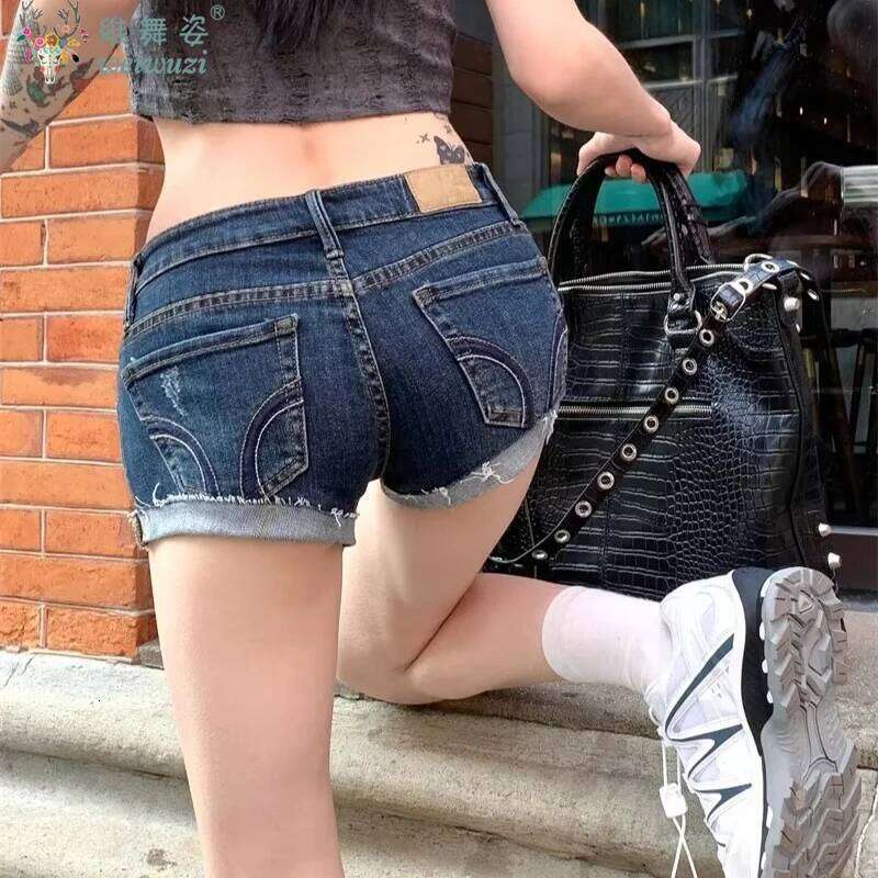 Jeans for Women Low Rise Curled Denim Skinny Summer New Y2k Spicy Girl Casual Streetwear Sexy Nightclub DJ Mini Shorts H260209