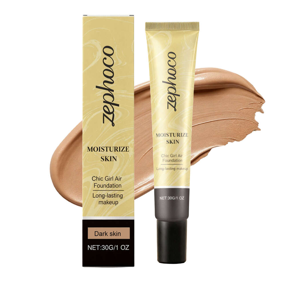 zephoco Dark Skin Tone Long-lasting Foundation Natural Fit Invisible Pore Concealer Hydrating Lightweight Base Makeup