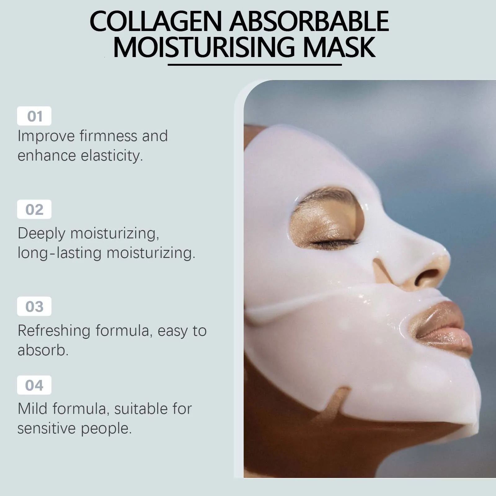 Collagen Absorbable Moisturising Mask Overnight Lifting Firm Fade Fine Lines Wrinkle Smoothing Hydrating Facial Mask Skin Care 260126