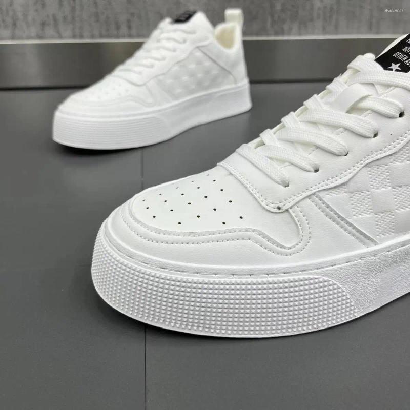 Sneakers Casual Shoes White Faux Leather Mens Led Up Trainers Male Vulcanized S…
