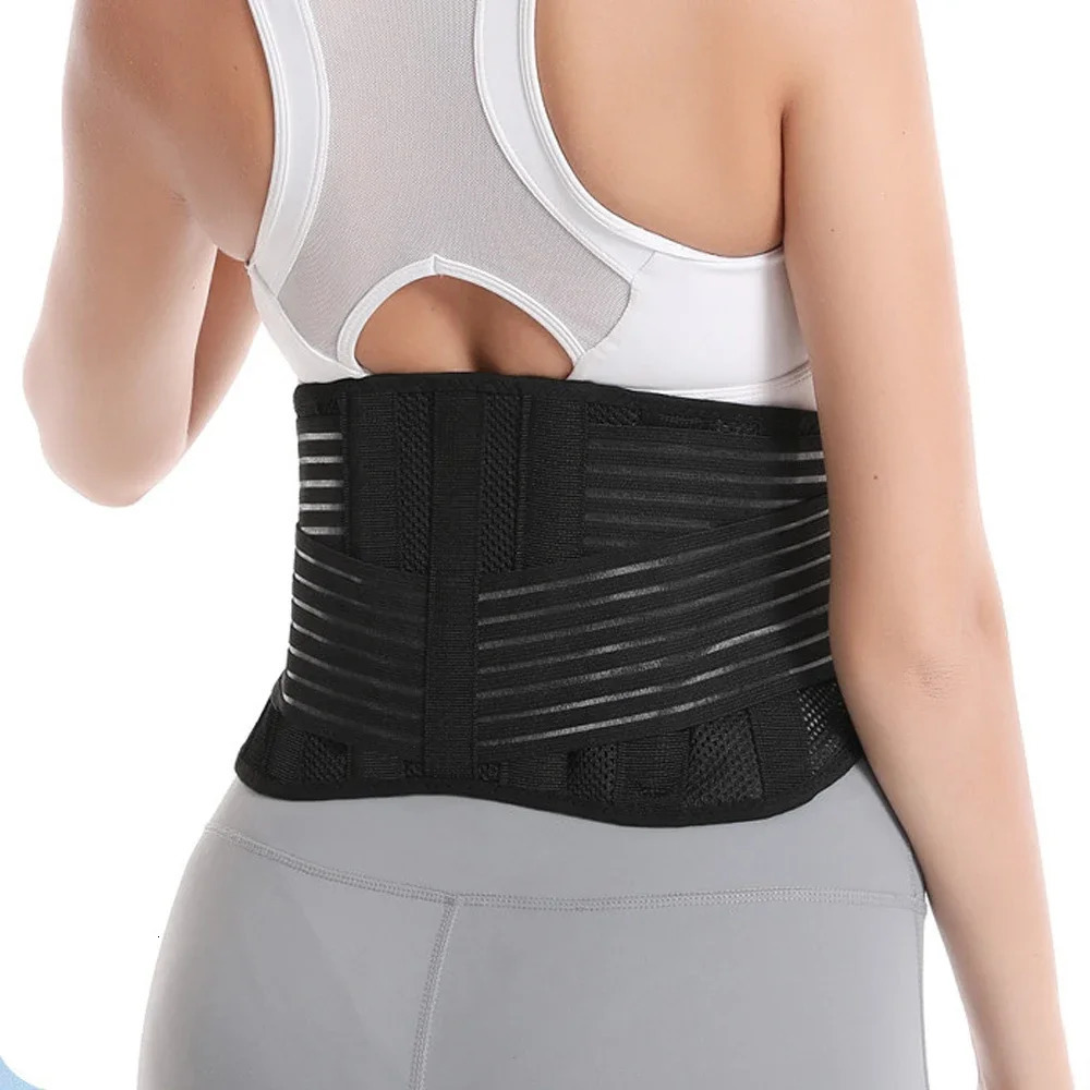 Adjustable Waist Trainer Belt Men Women Lower Back Brace Spine Support Orthopedic Breathable Lumbar Corset 260202