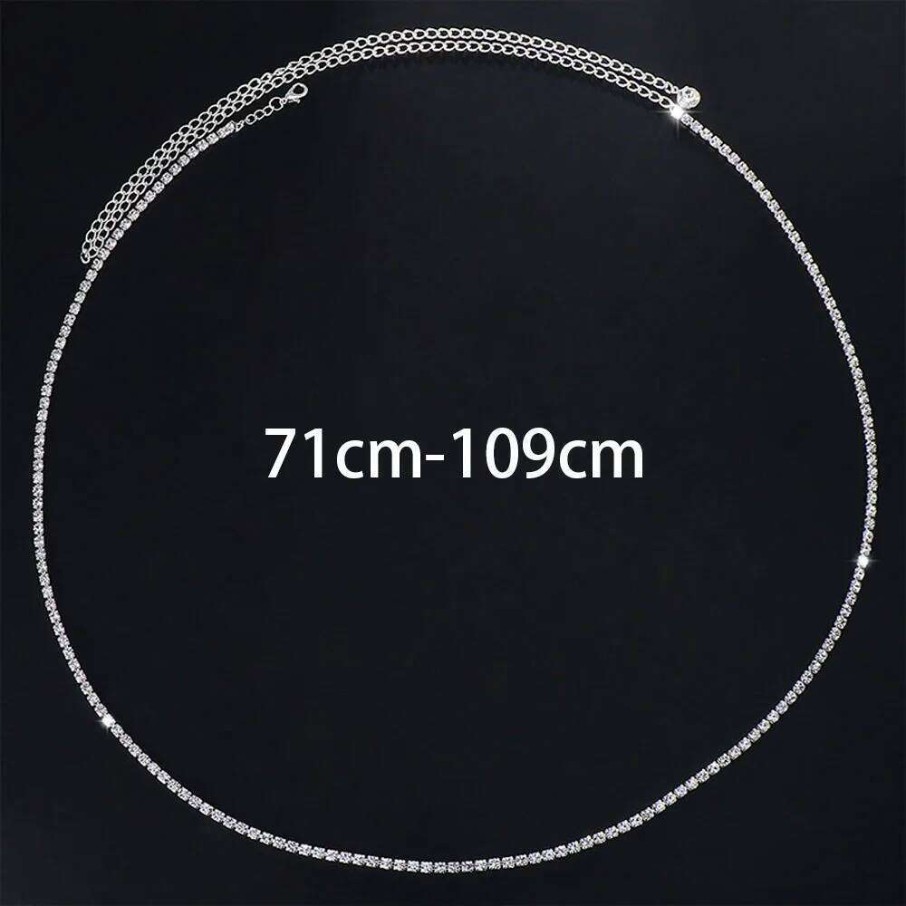 Simple Bling Rhinestone Belly Belt Jewelry for Women Summer Beach Water Drop Body Waist Chain Bikini Jewellery Gift X260209