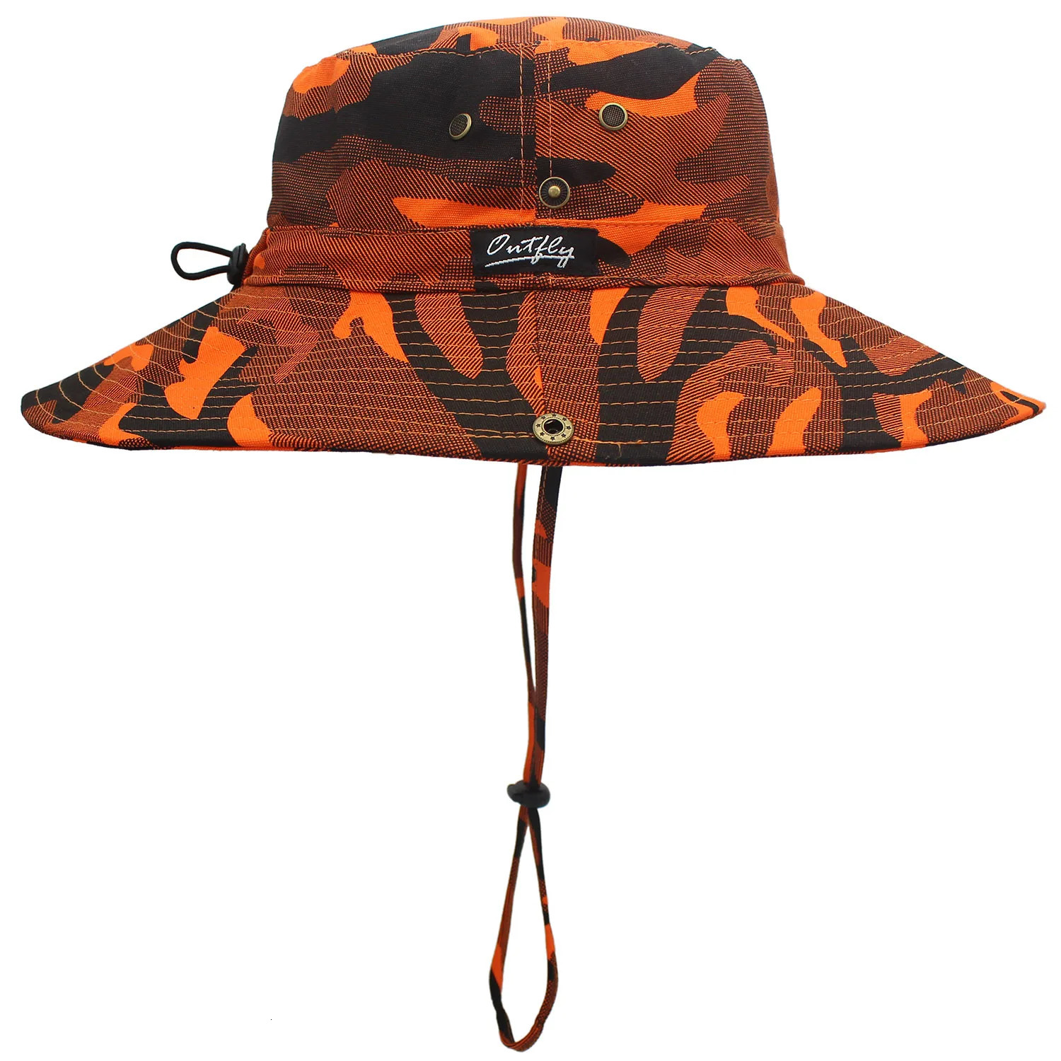 Outfly Camouflage Cowboy Hat Outdoor Boonie Hat UV Protection Mens Tactical Panama Wide Brim Hunting Hiking Bucket Hat 260208