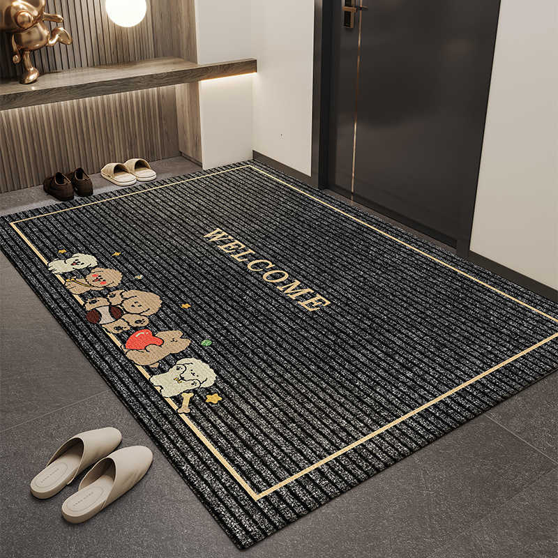 Cartoon Entryway Doormat Dirt-Resistant and Easy to Clean Crystal Velvet Doormat for Home Entrance Customizable Non-Slip Mat S260207
