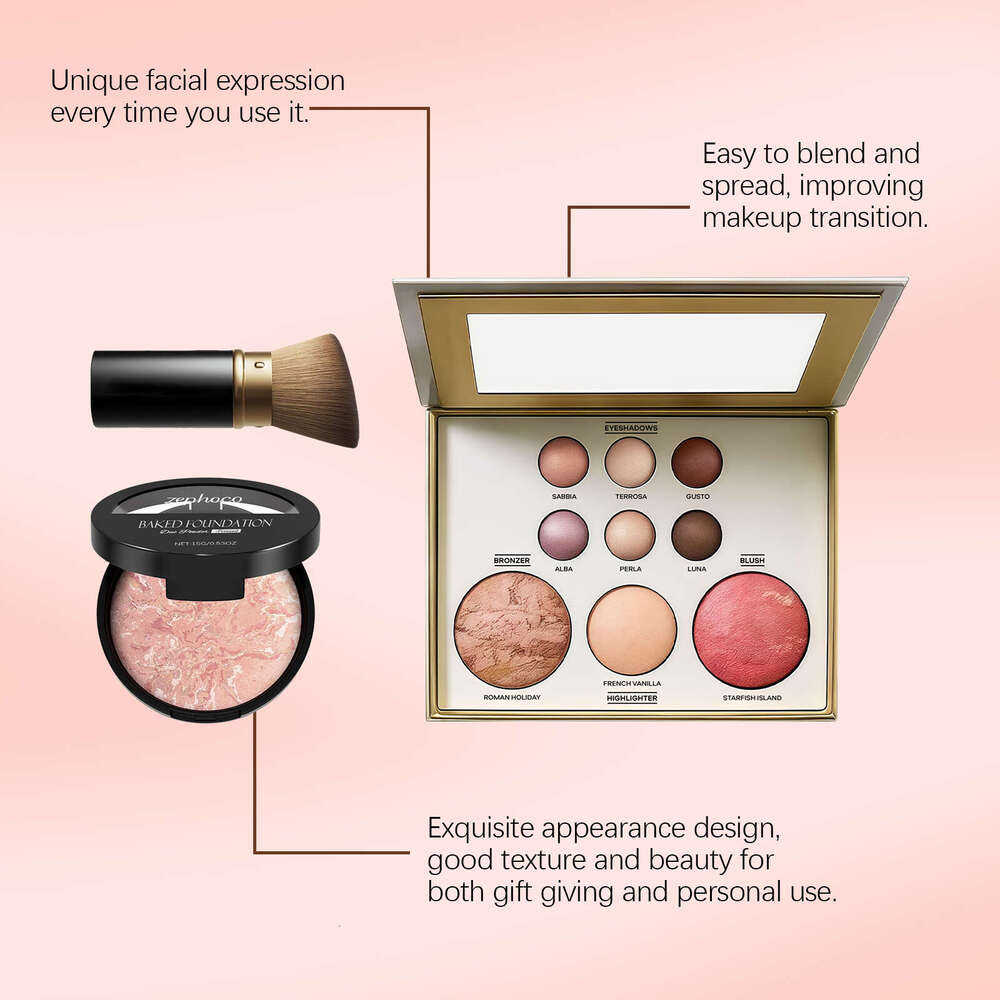 AMZ Palette Set 02# Multifunctional Tool Set, Box for Stage Light Nude Makeup, Portable Touch-Up Makeup
