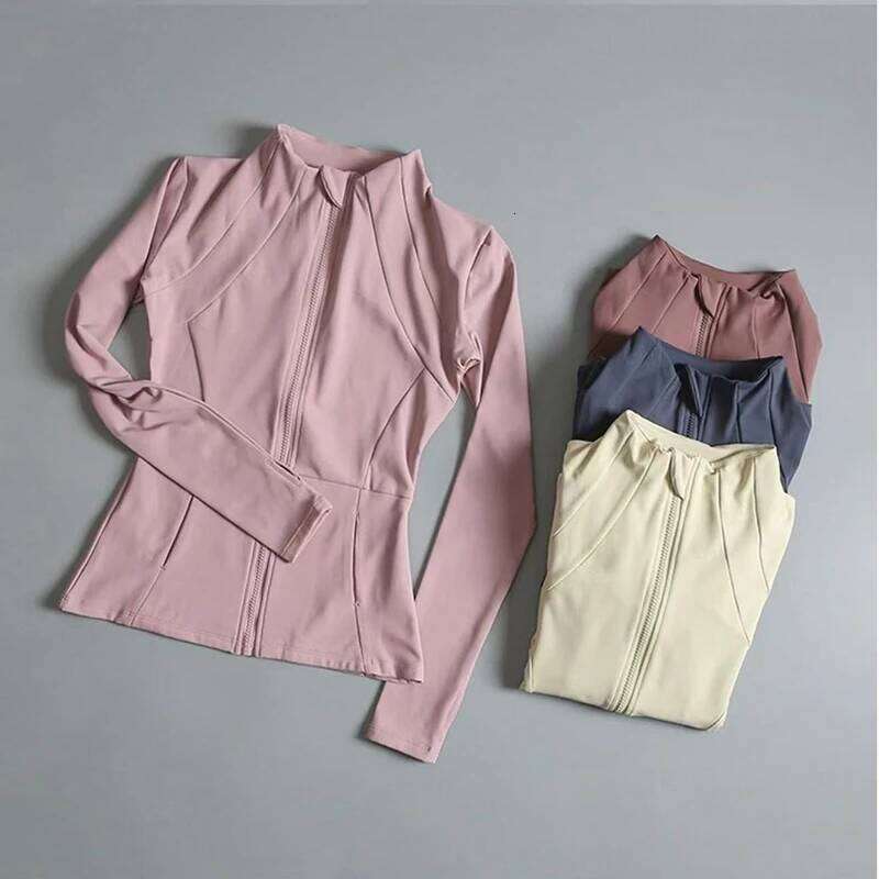 Women's Long-Sleeved Sports Fleece , Slimming Warm Coat, Yoga, Pilates, Fitness, Running, Autumn, Winter 26Y0209