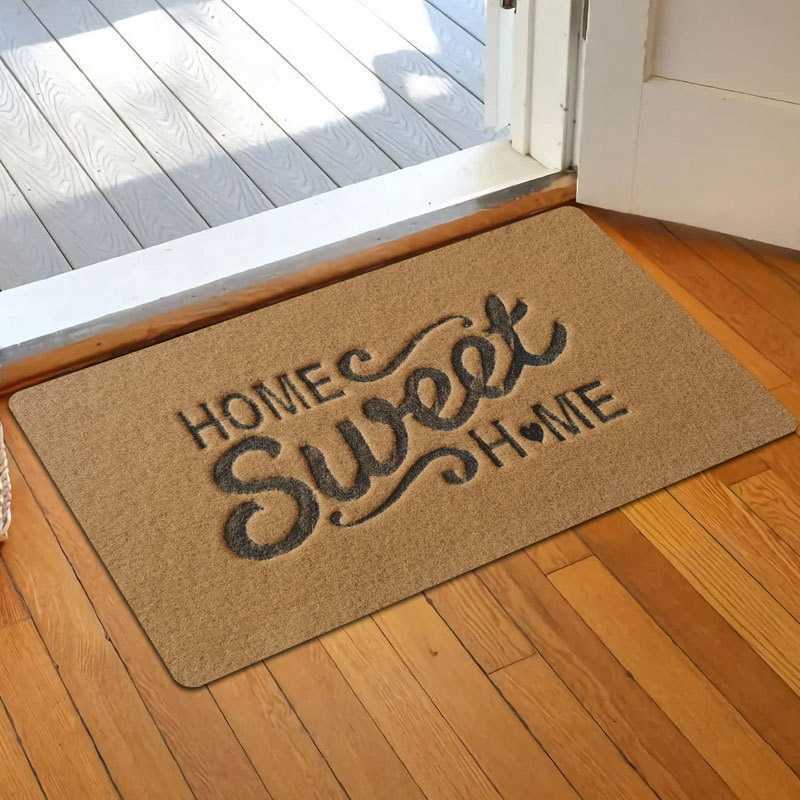 Faux Coconut Palm Doormat Embroidered Entrance Mat Mud Scraper Faux Palm Non-Slip Foot Mat Outdoor Mat S260207