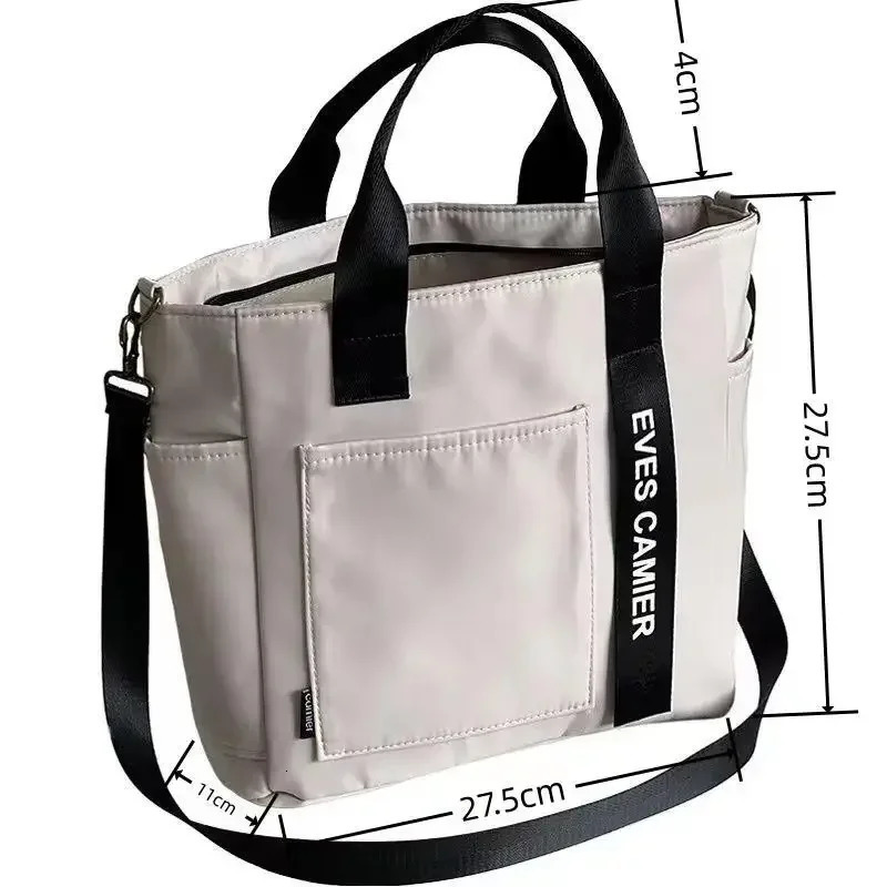Casual Tote Large Capacity Shoulder Bag Nylon Waterproof Canvas Handbag Simple Fashion Messenger Bags For Schoolgirl 260120