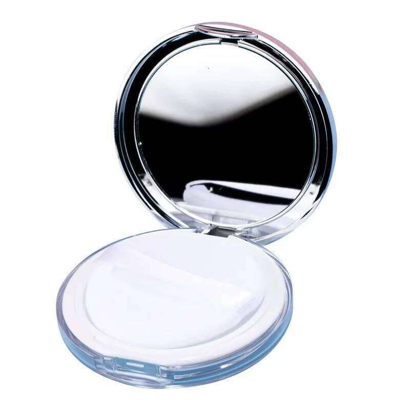 1 empty container with puff, plastic compact cosmetics, refillable powder puff box, loose 26L0209
