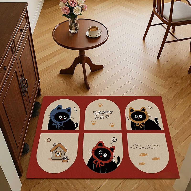 Entrance door mat hallway anti-slip and dirt-resistant foot mat diatom mud absorbent leather carpet door mat entry mat can be cut to size S260207