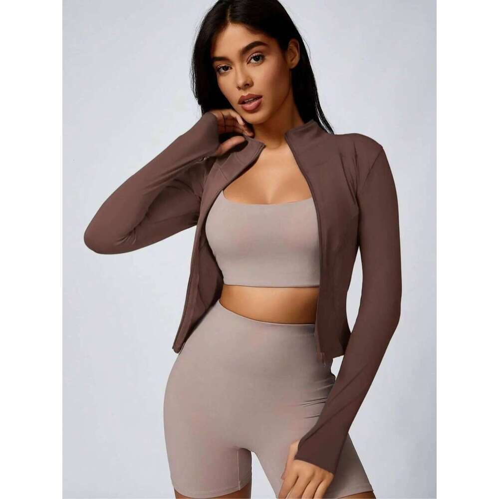 Fitfemme Women's Slim Fit Full Zip Long Sleeve Quick - Dry Breathable Athletic Workout 26Y0209