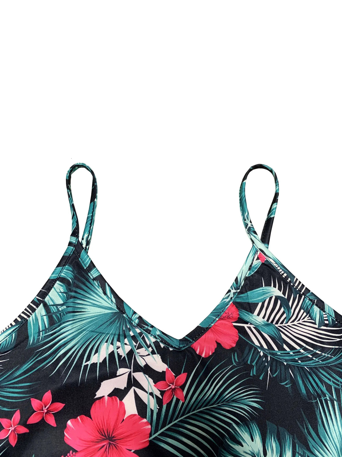 Summer Vacation Style Print V-Neck Spaghetti Strap DressCamisole Dress for vacation outfitsbohemia dresses for women summer 260118